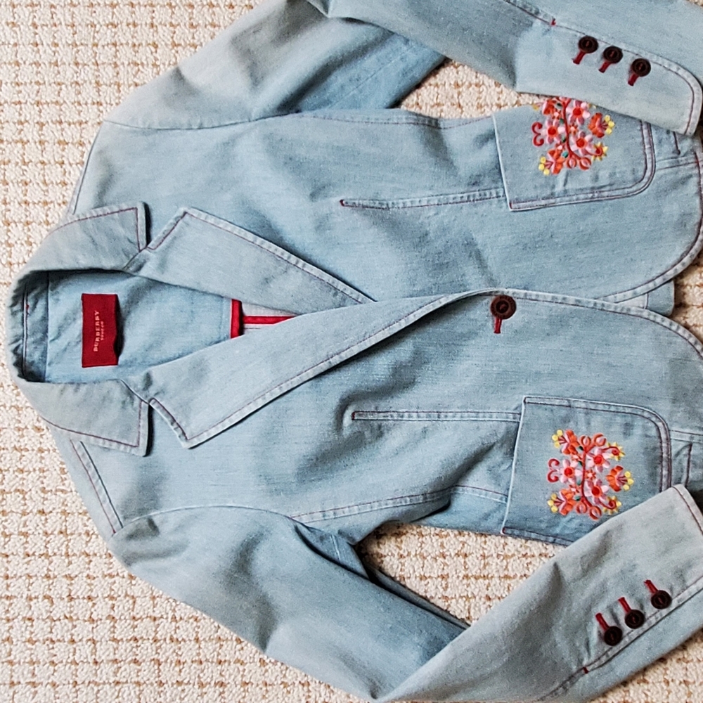 Burberry Embroidered Denim Jacket